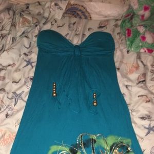 Teal maxi halter dress